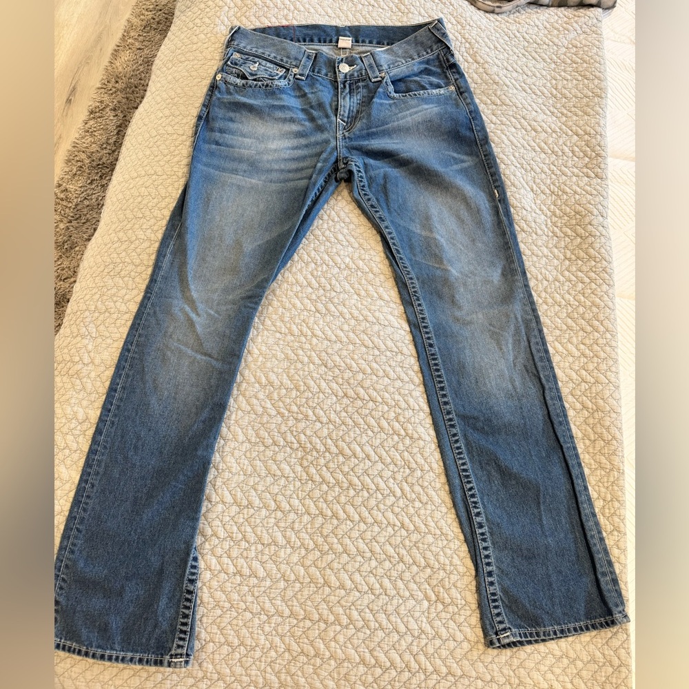 Men’s True Religion basic Straight WFLPS Natural Casual Premium Jeans - Picture 6 of 7